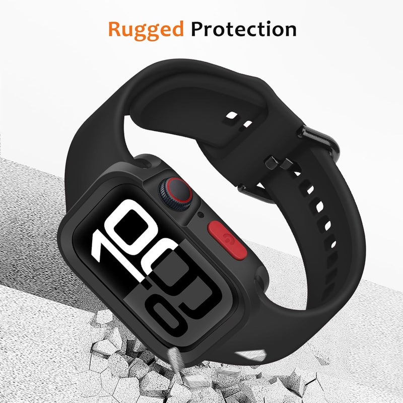 ZZDZZ Rugged Case Compatible with Apple Watch Case 42mm Series 11/10, Soft Flexible TPU Shockproof Protective Bumper Cover for iWatch 42mm, Black - Image 3